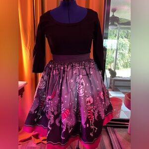 Pin-up Couture Skeleton Band Black and Pink Print Dress